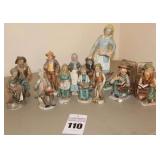 Variety of porcelain Figurines - Men and Women - book ends & some sets