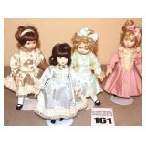 4 Vintage Porcelain on Stands in Dresses