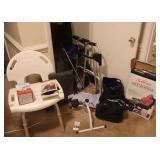 Variety of Medical/Health items: Wheel Chair, Walker, Bath Seat, Cushion Seat, Blood Pressure Cuff, Breathing Machine, Back Massager etc.