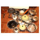 Variety of Pots, pans, and skillets - several with lids etc.
