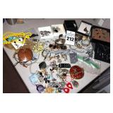 Variety of Costume Jewelry: Necklaces, Watches, Rings, Bracelets, Pins, Earrings, Sets, etc.
