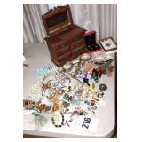 Variety of Costume Jewelry: Necklaces, Watches, Rings, Bracelets, Pins Earrings, Jewelry Box etc.