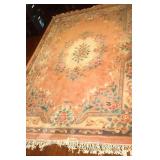 Large Area Rug - Pink tone with flowers - needs cleaning   108"x74"
