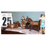 Bradford Exchange Thomas Kinkade Hawthorne Village Nativity "Star of Hope" Collection: 4 Characters - Shephard Lad (A156), Trusted Companion (A1756), Little Drummer Boy (E4932), & Seated Bull (E4932) 