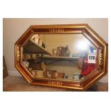 Decorative Beveled Wall Mirror - Gold tone - Heavy  25"x37"