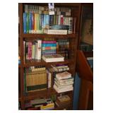 Book Shelf with variety of books (novels, Readers Digest, Guidepost devotions, Inspirational, medical etc) 71"x28"x12".                                                        **Buyer bring boxes to re