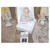 Precious Moments Porcelain Items: 3 - "You Color Our World with Loving, Caring & Sharing" 1999 "Sending You Oceans of Love" 1994, & "Mom Your My Special Tea" 1998 - All in Original Boxes