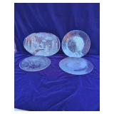 4 Christmas Plates