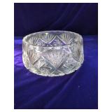 Pinwheel Cut Crystal Bowl 8.5 Inch Opening,  Made in Czech Republic