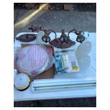 Lighting- Bring Boxes! Coppery Bathroom Fixture and Sconce, Ceiling Light and other Miscellaneous- Tote Not Included