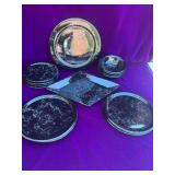 Waechtersbach West German Ceramic Dishes, 4 Plates,Bowls and Luncheon Plates, 2 Serving Dishes