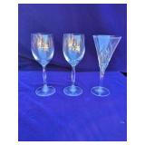 8.5 Nortaki Wine Glass, 2 Mikasa Wine Glasses