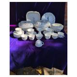 Villeroy Boch China, 8 Cps/Saucers, 2 Choc Cus w/Saucers, 4 Serving Pcs, 3 w/Lids, Clock, and More