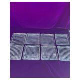 8 Square Crystal Luncheon Plates, Made in Germany