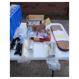 Misc Box Fan Blades, Peal and Stick Metal Tiles, Shelf Racks, Tote Not Included, Bring Boxes
