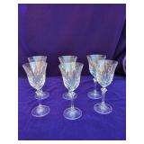 6 Crystal Wine Glasses