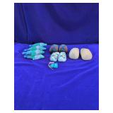 6 Wood Fish Napkin Holder, 4 Pairs Wooden Shoes, 1 Pair Is Miniture