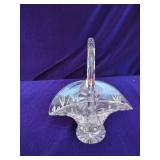 Pinwheel Pattern Cut Crystal Basket, Made in Czech Republic