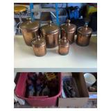 6 Piece Copper Canisters