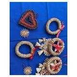 Woven Straw Christmas Ornaments from Germany
