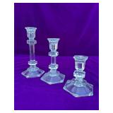 Set of Val St Lambert 24% Lead Crystal Candlesticks- Austria