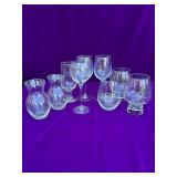 2 5 1/2” Vases and Miscellaneous Branded wine Glasses