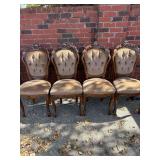 Set of 4 Dining Chairs with Tufted Fabric Backs, Made in Belgium