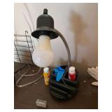 Desk Lamp with Paint and Gloves