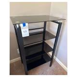 Black Metal and Glass Display Stand - 24"W x16"D x37.5"T