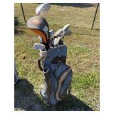 Assorted Golf Clubs and Sun Mountain Golf Bag