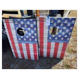 Cornhole Game Set with American Flag Design