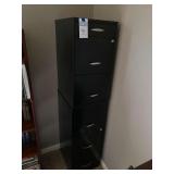 (2) 3 Drawer Black Metal File Cabinets - Contents inside are not included