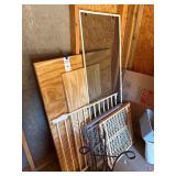Various Household Items: Plywood, Screen Door, and Baby Gate