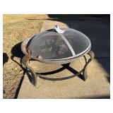 Outdoor Metal Fire Pit with Mesh Cover