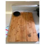 Large Bamboo Cutting Board with Rubber Feet and "B" Detail