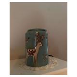 Ceramic Oil Warmer with Deer and Snowflake Design