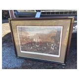 Framed "Run to Earth" Equestrian Fox Hunt Print