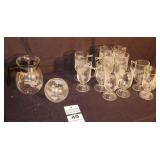 Vintage Nestle Nescafe World Map Glass - Irish Coffee Mugs - 11 total, Pitcher, bowl, and Coffee Pot                                       **Matching Lots #47 & #48