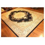 Large Area Rug with Cream/Black Design 132"x95"