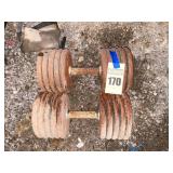 Pair of Adjustable Weight Dumbbells 105lbs