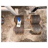 Pair of Adjustable Weight Dumbbells 150lbs