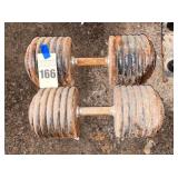 Pair of Adjustable Weight Dumbbells 135lbs