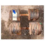 Pair of Adjustable Weight Dumbbells 140lbs
