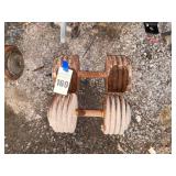 Pair of Adjustable Weight Dumbbells 100lbs