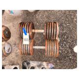 Pair of Adjustable Weight Dumbbells 125lbs