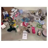 Lot of Batteries, Picture Frame Hooks, Door Knob, Furniture Sliders