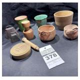 Butter Presses, Flower Pots, 2 Metal Bells