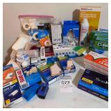 Covid Tests, Bandages, Weekly Pill Dividers, Adhestive Pads, Tape, Antibiotic Cream, Pill Cutter, Oximeter,