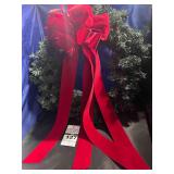 Green Xmas Wreath with Red Bow