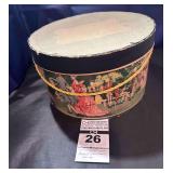 Antique Cardboard Hat Box "Garden Party"  (1920)